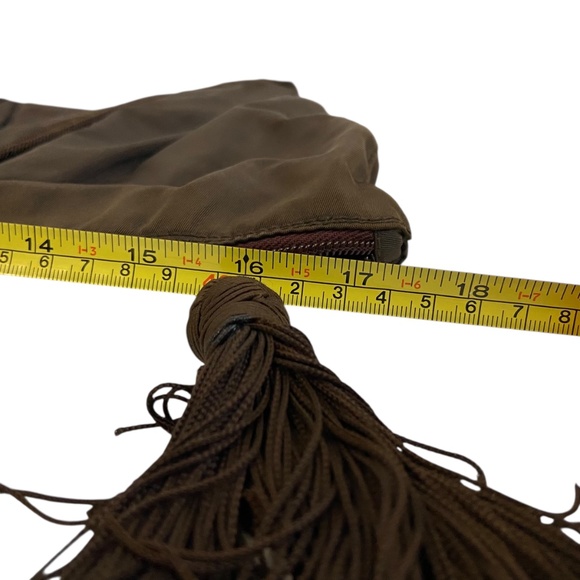 Prada Tessuto Nylon Zip Tote Bag – Chocolate Brown, Embroidered Logo + Tassel - Picture 10 of 15